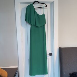 Lulu's Vibrant Green One-Shoulder Dress